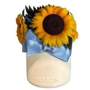 Yankee Candle Lighted Sunflowers in White Mason Jar Scent Plug Diffuser NEW